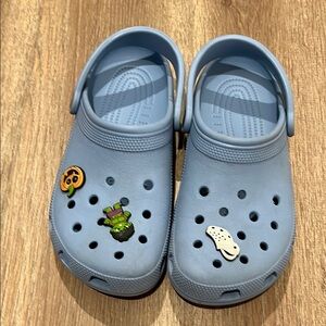 CROCS Light blue with jibbitz!